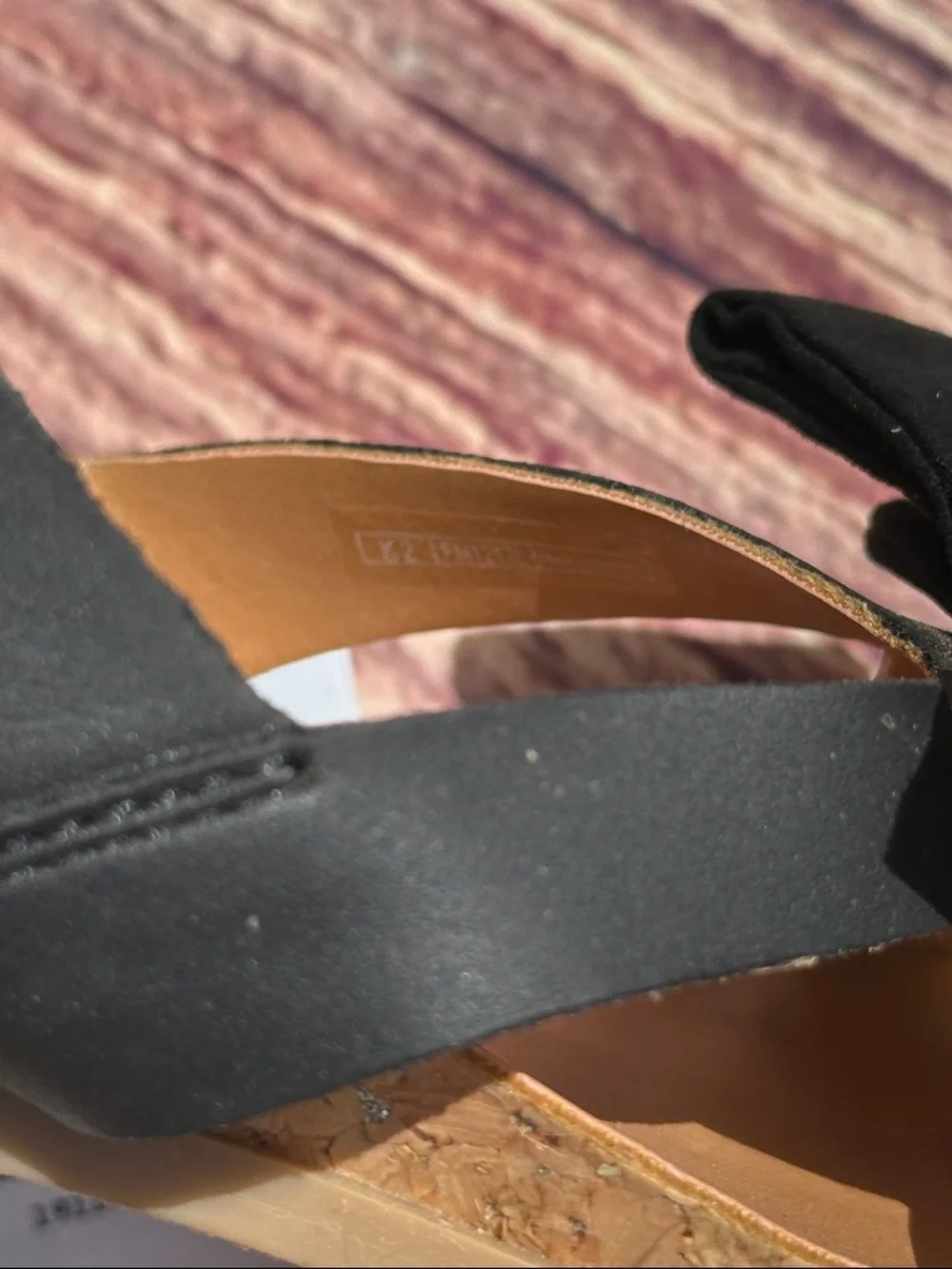 UGG Girls Black Bow Fonda K Sandals with Tan Footbed